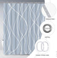 Modern Abstract Wavy Line Shower Curtain Set, Waterproof Fabric with Weighted Bottom & 12 Hooks, Hotel Style Bathroom Decor, Gradient Design for Contemporary Bathrooms (Blue)
