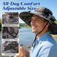 Solar-Powered Dual-Fan Sun Hat – UPF 50+ Wide-Brim Outdoor Hat with 2 USB/Solar Rechargeable Fans, Adjustable Strap, Breathable Mesh, for Fishing, Hiking, Beach & Gardening; Unisex Cooling Cap with 800mAh Battery (Grey)