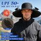 Solar-Powered Dual-Fan Sun Hat – UPF 50+ Wide-Brim Outdoor Hat with 2 USB/Solar Rechargeable Fans, Adjustable Strap, Breathable Mesh, for Fishing, Hiking, Beach & Gardening; Unisex Cooling Cap with 800mAh Battery (Dark- Grey)