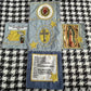 Mini Handcrafted Catholic Pocket Shrine – Foldable Prayer Altar with Silver Cross, Religious Art & Embroidered Prayers, Portable Faith Companion, 6.5 x 5.5 Inches (Pink)