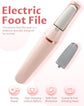 Electric Foot Care File with 2 Adjustable Speeds, 2 Interchangeable Grinding Heads, LED Light, USB-Rechargeable Design, Compact Handle, Safe for Routine Home Use (White)