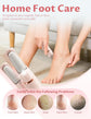 Electric Foot Care File with 2 Adjustable Speeds, 2 Interchangeable Grinding Heads, LED Light, USB-Rechargeable Design, Compact Handle, Safe for Routine Home Use (White)