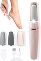 Electric Foot Care File with 2 Adjustable Speeds, 2 Interchangeable Grinding Heads, LED Light, USB-Rechargeable Design, Compact Handle, Safe for Routine Home Use (Pink)