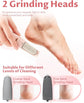Electric Foot Care File with 2 Adjustable Speeds, 2 Interchangeable Grinding Heads, LED Light, USB-Rechargeable Design, Compact Handle, Safe for Routine Home Use (Pink)
