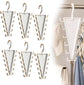 4-Pack V-Shaped 360° Rotating Closet Organizer with 12 Hooks for Hats, Bags & Scarves, Space-Saving Wardrobe Hanger (White)