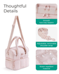 Double-Layer Insulated Lunch Bag with Quilted Design – 11.8L Cooler Tote for Work, Picnics & Travel (Pink) | Other Colors Available In-Store