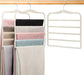 3-Pack Black 5-Tier Velvet Pants Hangers—Swivel Hook, Multi-Use for Pants, Scarves, Towels & Ties—Space-Efficient Closet Organizer for Apartments, Dorms, Small Spaces (White)