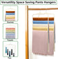 3-Pack Black 5-Tier Velvet Pants Hangers—Swivel Hook, Multi-Use for Pants, Scarves, Towels & Ties—Space-Efficient Closet Organizer for Apartments, Dorms, Small Spaces (White)