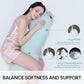 Pea Pod Shape Body Pillow for Adults – Full-Body Support Side Sleeper Pillow, Pregnancy & Back Pain Relief, Soft Hug Pillow with Memory Fiber Filling (Light Blue)