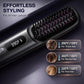 Wireless Hair Straightening Brush with Digital LCD Display – MCH Rapid Heating, 3 Temperature Settings, Dual-Layer Ceramic Bristles, Scalp-Safe Design, 3200mAh Battery, USB-C Rechargeable, Portable for Travel & Daily Use (Black)