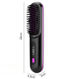 Wireless Hair Straightening Brush with Digital LCD Display – MCH Rapid Heating, 3 Temperature Settings, Dual-Layer Ceramic Bristles, Scalp-Safe Design, 3200mAh Battery, USB-C Rechargeable, Portable for Travel & Daily Use (Black)