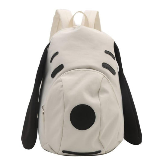 Cute Dog Face Backpack for Kids & Teens – White Cartoon Animal School Bag with Long Ears, Large Capacity Daypack for Girls and Boys (White)