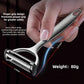 Premium Zinc Alloy Multifunctional Vegetable Peeler with Rotating Serrated Blade, Ergonomic Handle for Kitchen Food Prep, Julienne Shredding, and Potato Peeling (Silver)