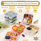 4-Pack Wheat Straw Bento Snack Boxes, 4-Compartment Reusable Lunch Containers for Kids & Adults, BPA-Free Portion Control, Microwave & Freezer Safe (Multicolor)