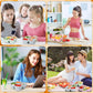 4-Pack Wheat Straw Bento Snack Boxes, 4-Compartment Reusable Lunch Containers for Kids & Adults, BPA-Free Portion Control, Microwave & Freezer Safe (Multicolor)
