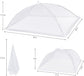 Reusable Pop-Up Mesh Food Cover Tent Set, Foldable Insect Net for Picnic Camping Kitchen Dustproof Protection with Storage Bag (White)
