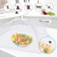 Reusable Pop-Up Mesh Food Cover Tent Set, Foldable Insect Net for Picnic Camping Kitchen Dustproof Protection with Storage Bag (White)
