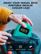 Portable Insulin Cooler Case with Digital Temperature Display – Travel Insulin Storage Bag with 2 TSA Ice Packs, Diabetes Supplies Organizer (Green)