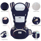 6-in-1 Adjustable Baby Carrier with Hip Seat – 11.8–15.7in Adjustable Height, Breathable Mesh & Multi-Position Carry for Newborn to 36 Months (Blue)