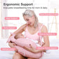 Multipurpose Nursing Pillow with Adjustable Waist Strap & Removable Cover for Feeding, Tummy Time & Nap Support (White)