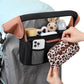 Universal Stroller Organizer with Insulated Cup Holders, Detachable Wristlet & Adjustable Shoulder Strap for Diapers, Bottles & Essentials (Leopard print)