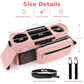 Universal Stroller Organizer with Insulated Cup Holders, Detachable Wristlet & Adjustable Shoulder Strap for Diapers, Bottles & Essentials (Pink)