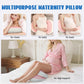 Adjustable Pregnancy Pillow with Velcro Design – Side Sleeping Support for Back, Belly, Hips & Legs, Travel-Friendly Maternity Pillow with Bonus Auxiliary Pillow(Red)