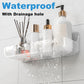 4-Pack Acrylic Adhesive Wall Shelf for Bathroom, Kitchen & Vanity Storage – No Drill, Waterproof with Drainage Holes (Clear)