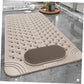 Non-Slip Bath Mat with Foot Scrubber – 80 x 80 cm, Anti-Skid Suction Cups & Drain Holes, Waterproof Shower Floor Pad with Exfoliating Brush(Grey)