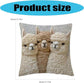 Cute Alpaca Throw Pillow Cover Set of 2 – Soft Faux Fur Decorative Cushion Case for Sofa, Bed, Car – Cozy Home Accent (Gray)