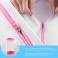 4 Pack Round Mesh Bra Lingerie Wash Bags with Auto-Lock Zipper & Elastic Rack for Delicates, Travel Storage Organizer (Pink)