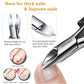 Professional Eagle-Beak Nail Nipper for Thick & Ingrown Toenails – Stainless Steel Cutters with 25° Curved Edge, Anti-Slip ABS Handle, Built-In Spring, Washable Design, Dermatologist-Recommended Foot Care Tool (Black)