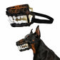 Funny Anti-Bite Dinosaur Dog Muzzle, Hell Hound Monster for Halloween Party Cosplay Dogs Beast Terror Pet Lifelike Teeth Mask Photo Shoots Trick or Treat with Adjustable Straps，Without Blood,XL (Black)
