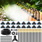 100Ft 1/4" Drip Irrigation System, Garden Irrigation Kit with 16pcs Adjustable Copper Nozzles,Automatic Atomizing Watering Sprinkler System for Outdoor,Raisedbed,Lawn,Greenhouse