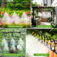 100Ft 1/4" Drip Irrigation System, Garden Irrigation Kit with 16pcs Adjustable Copper Nozzles,Automatic Atomizing Watering Sprinkler System for Outdoor,Raisedbed,Lawn,Greenhouse