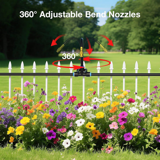 Drip Irrigation System, No 1/4 Pipe, only 6pcs Adjustable Copper Nobbles and 6pcs Quick Connectors