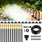 50Ft 1/4" Drip Irrigation System,Garden Irrigation Kit with 12pcs 360° Adjustable Copper Nozzles,Automatic Watering System for Outdoor,Raised Bed,Potted Plant,Greenhouse Accessories for Yard