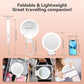 Dual-Sided LED Makeup Mirror with 1X & 30X Magnification, 3 Color Temperature Lights, Touch Controls, Rechargeable Battery, Foldable Stand, Portable Design for Desk, Travel, and Hanging Use (White)