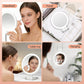 Dual-Sided LED Makeup Mirror with 1X & 30X Magnification, 3 Color Temperature Lights, Touch Controls, Rechargeable Battery, Foldable Stand, Portable Design for Desk, Travel, and Hanging Use (White)