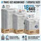Travel Vacuum Bag Set with Rechargeable Cordless Pump – 3 Sizes for Clothes, Jackets & Accessories, Airtight Dual-Zipper Seal, 4000Pa Suction, Saves Up to 80% Luggage Space, Lightweight & Portable (18 Combo Travel Size)
