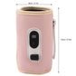 USB Baby Bottle Warmer – Portable Digital Milk Heater with 5-Temperature Settings, Rechargeable and Waterproof for Travel and Home Use (Pink)