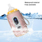 USB Baby Bottle Warmer – Portable Digital Milk Heater with 5-Temperature Settings, Rechargeable and Waterproof for Travel and Home Use (Pink)