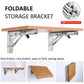 Heavy-Duty Foldable Wall Shelf Brackets – 2-Pack 304 Stainless Steel Triangular Supports with One-Click Release, 550 lb Capacity Each, for Kitchen, Garage, RV & Home; Includes Mounting Hardware (14Inch,Silver)