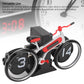 Modern Bicycle Flip Clock – Creative Mechanical Desk Timepiece with Dual Rotating Wheels, Retro Design for Home Office Decor, Compact Size (Red)