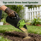 Handheld Garden Seed & Salt Spreader – 80oz Capacity, Adjustable Outlet, Ergonomic Handle for Fertilizer, Grass Seeds, Ice Melt Use (Green)
