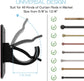 4-Pack No-Drill Self-Adhesive Curtain Rod Brackets for Smooth Walls, Universal Fit for Bathroom & Bedroom (Black)