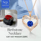 Forever Love Heart Birthstone Necklace: 925 Sterling Silver Personalized Jewelry for Mom, Wife, Friend with 12 Month Stone Options（blue diamond,December）