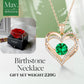 Forever Love Heart Birthstone Necklace: 925 Sterling Silver Personalized Jewelry for Mom, Wife, Friend with 12 Month Stone Options（green diamond,May）