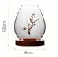 Chinese-Style Glass Candle Holder with Plum Blossom Design: 12×8cm, Windproof, Retro Zen Decor for Romantic Dinners & Home Ambiance