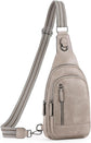 Grey Faux Leather Sling Bag: Unisex, Spacious, Reversible Crossbody for Aussies
